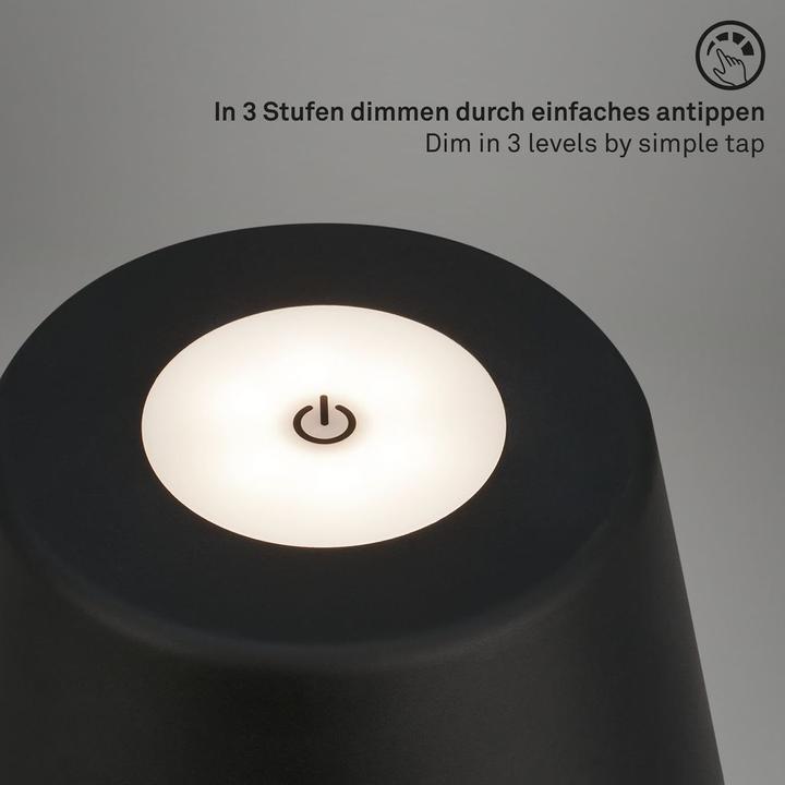 Image du produit Briloner Lampe de table LED rechargeable, noire, 1xmodule LED/3,5W (400 lm)