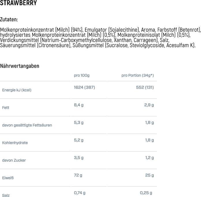 Valori nutrizionali e ingredienti Dymatize Elite Whey (Vaniglia, 1 pz., 2170 g)