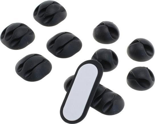 Produktbild AccuCell Kabelmanagement, die Kabelclips, Kabelhalter im 10er Set schwarz