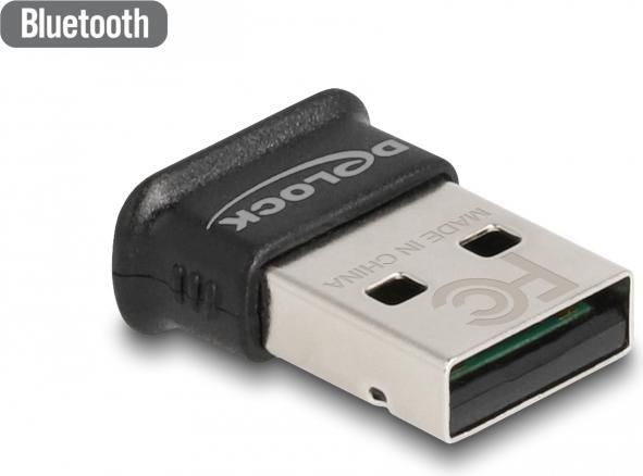 Actual product image Delock USB Bluetooth 5.0 Adapter Class 1 in Micro Design (Transmitter & Receiver)