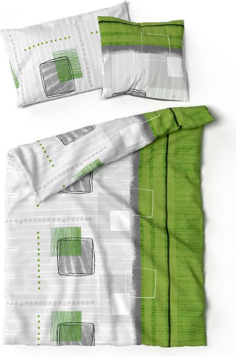Immagine prodotto Lotus Bettwaren Biancheria da letto in bambù Talinas verde (Copripiumino, 160 x 210 cm)