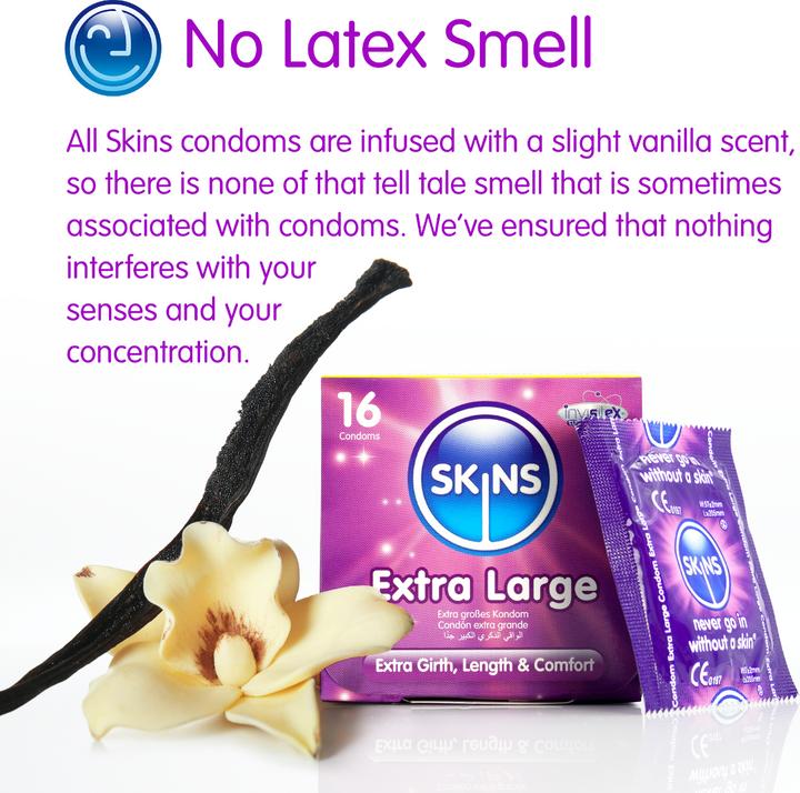 Actual product image Skins Extra Large" 4 XXL condoms made of crystal clear latex - without latex odour (4 pcs.)