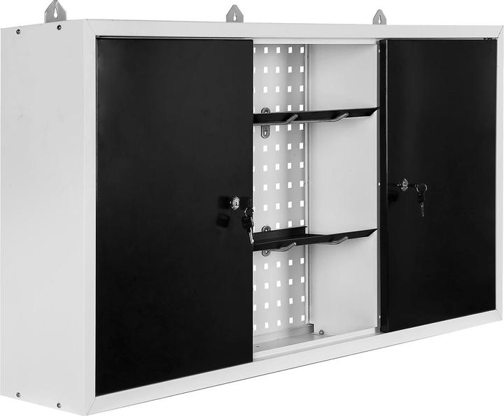 Actual product image Wiltec Wall cabinet Grey Workshop equipment Workbench Tool cabinet Perforated wall (120 cm, 19 cm)