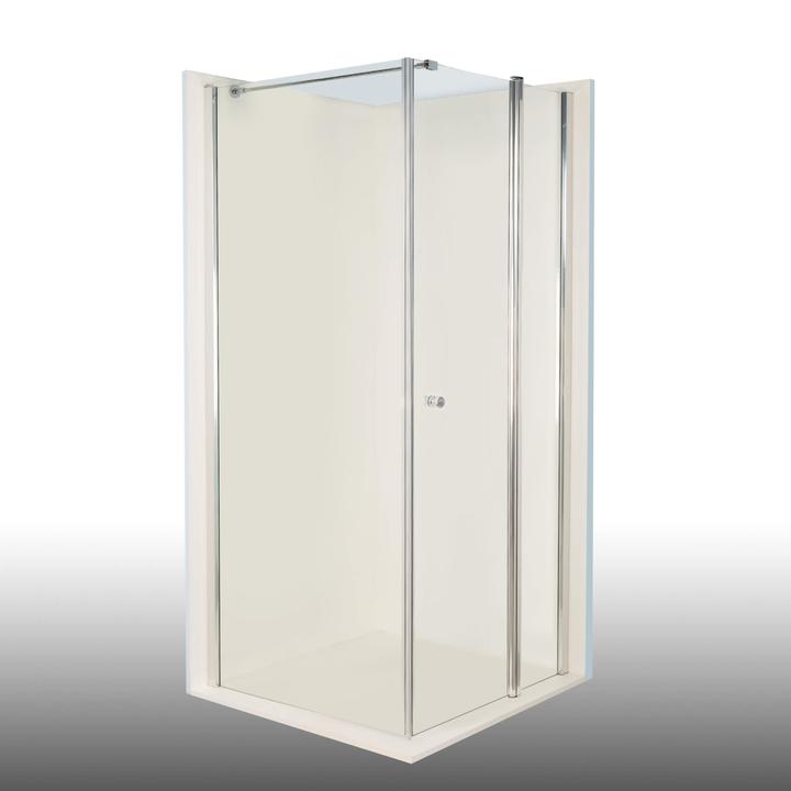 Actual product image Dusbad Shower cubicle/ shower enclosure Shower bath 2 hinged doors on fixed part on the right + shower (90 cm, 90 cm, 202.50 cm)