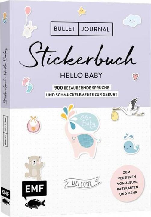 Produktbild Bullet Journal Stickerbuch Hello Baby:750 bezaubernde Sprüche und Schmuckelemente zur Geburt