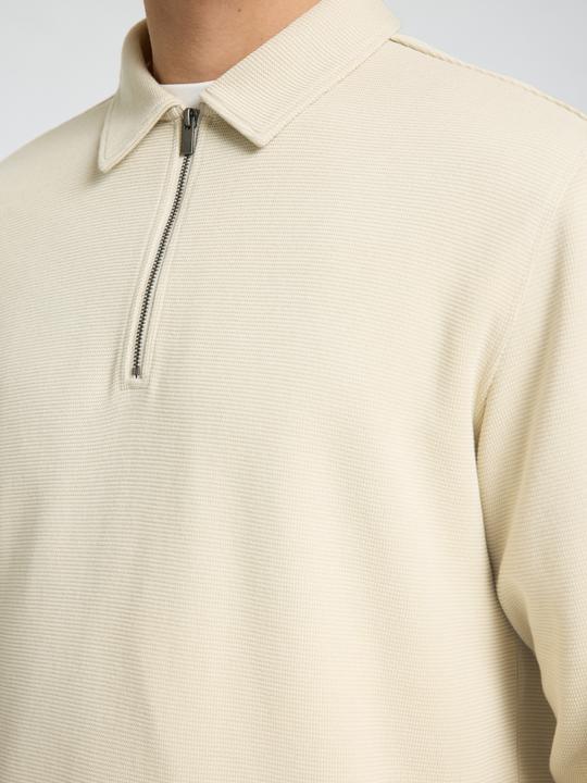 Produktbild Selected Homme Geripptes Half-Zip Langarm-Poloshirt (S)