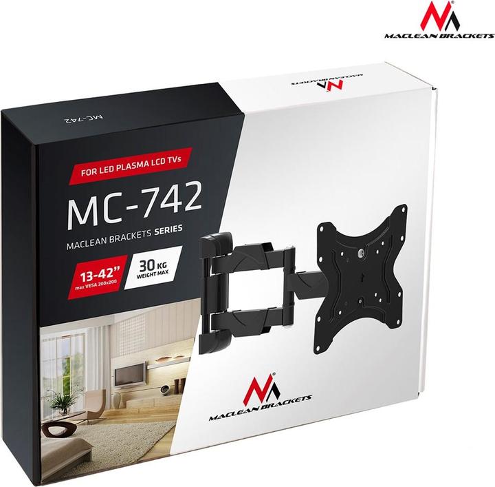 Image du produit Maclean MC-742 Support pour téléviseur (42 pouces) (Mur, 42", 30 kg)