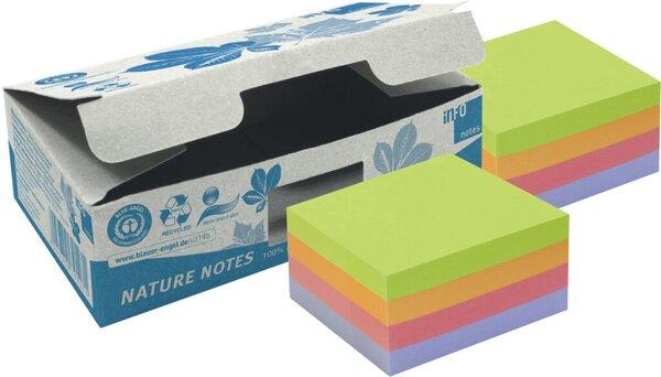 Papillons adhésifs recyclés Standard couleurs assorties 8 blocs (75 x 75 mm)