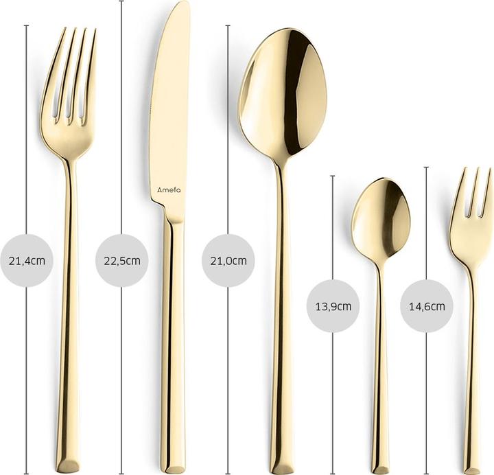 Image du produit Amefa METROPOLE Besteckset 24-teilig PVD champagner (24 pièce(s), Set de couverts)