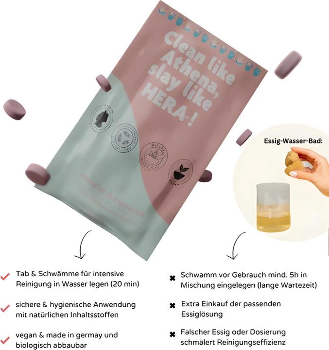 Produktbild Hera Organics Reinigungstabs Menstruationsschwamm 6 Stück (6 x)