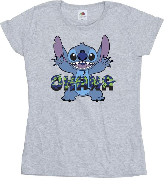 Disney Lilo And Stitch Ohana Blue Glitch TShirt (S)