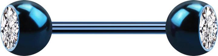 Actual product image Star Piercing Micro barbell dark blue with two silver crystal balls (without brass, Surgical steel 316L)