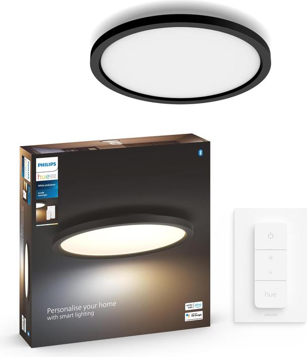 Actual product image Philips Hue White Amb. Aurelle Panel Light Round Black (2300 lm)