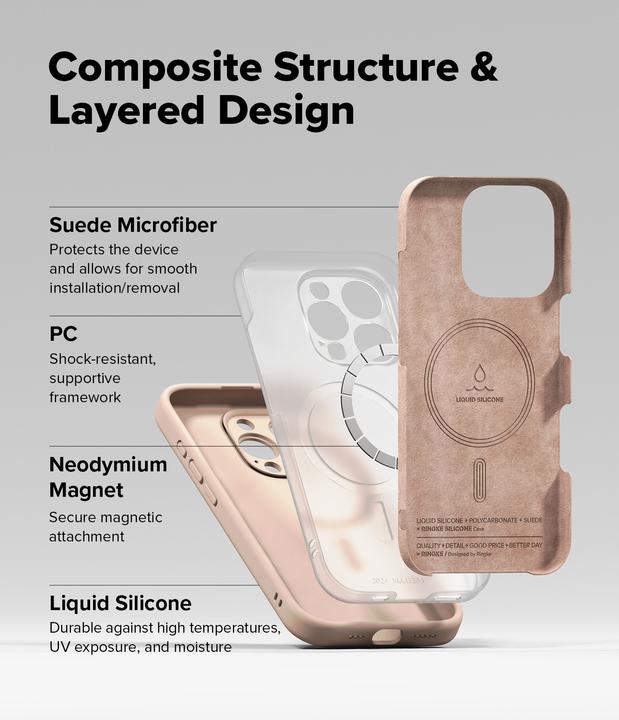 Produktbild Ringke Case for iPhone 16 Pro Max SILICONE MAGNETIC PINK SAND (Apple iPhone 16 Pro Max)
