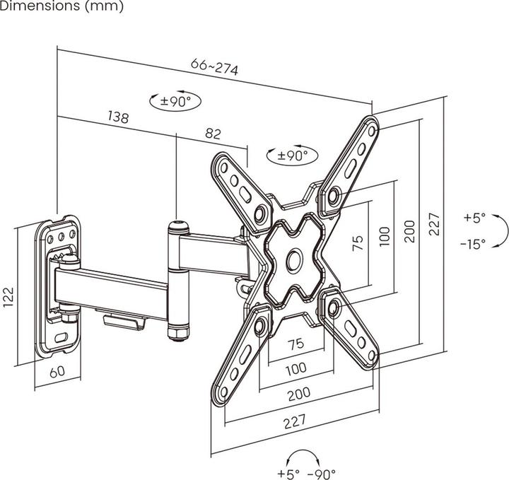 Produktbild Value Basic TV Wall Mount, 3 (Wand, 43", 20 kg)