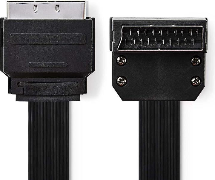 Produktbild Nedis SCART-Kabel flach SCART Mac ho - SCART Stecker auf Winkel (2 m, Scart)