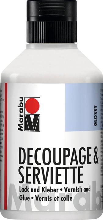 Actual product image Marabu Decoupage Lacquer and Glue glossy 250ml (Transparent, 250 ml)