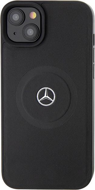 Image du produit Mercedes MEHMP15S23RMMK iPhone 15 6.1" czarny/black hardcase Motif croisé en cuir MagSafe (Apple iPhone 15)