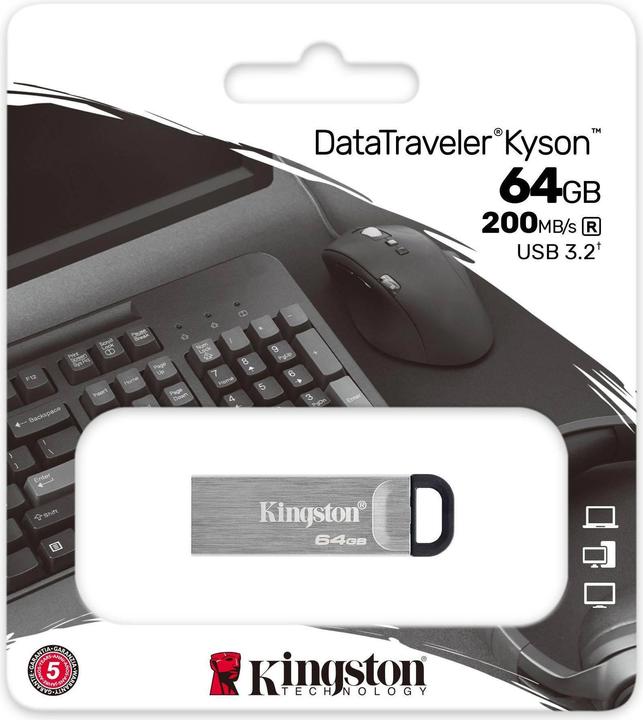 Actual product image Kingston DataTraveler Kyson (64 GB, USB-A, USB 3.1)
