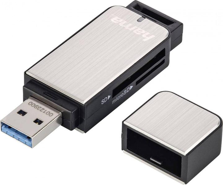 Productafbeelding Hama USB 3.0 SD/microSD kaartlezer, zilver (USB 3.0)