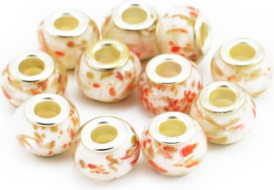 Image du produit Hermex Verre Bead perle argenté 925 - Blanc argenté (Alliage métallique, Verre)
