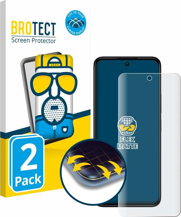Produktbild BROTECT Fullscreen Schutzfolie Displayschutz Folie Matt Entspiegelungsfolie (2 Stück, Xiaomi Redmi 13)