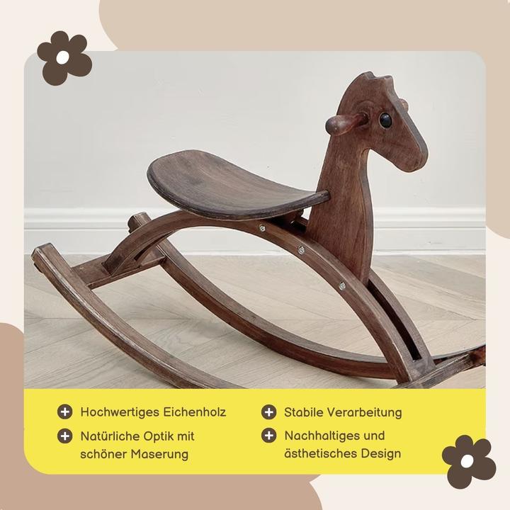 Image du produit Hermex Cheval à bascule Cheval en bois Jouet pour enfants Cheval en bois