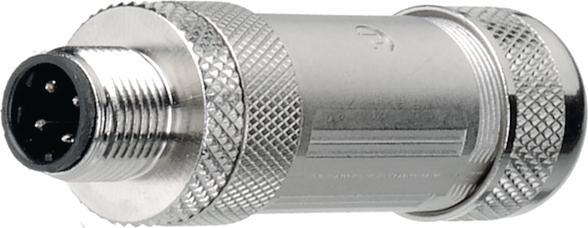 Produktbild Lumberg Kabelstecker M12 4pol, M12, Stecker, Gerade, Pole - 4, Feder, Kabelhalterung