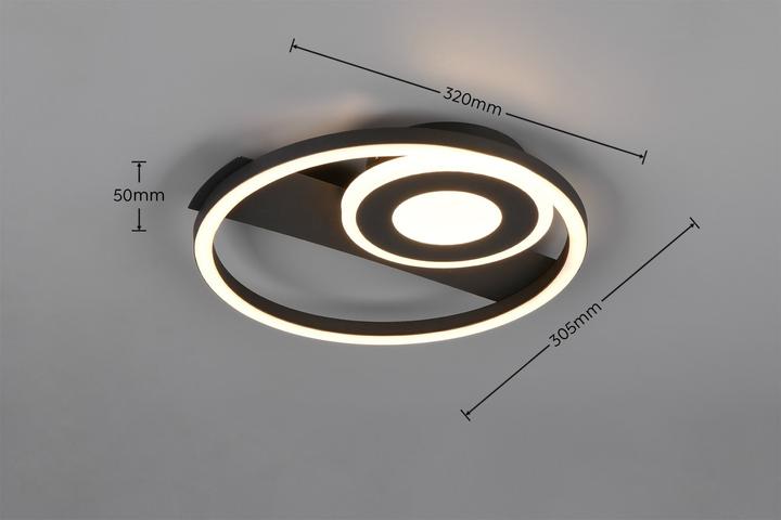 Produktbild Reality LED-Deckenleuchte HORUS, R63671132, 22W, 2500lm, 3000K, schwarz (2500 lm)