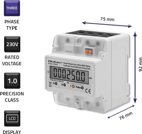 Actual product image Qoltec Energy consumption meter