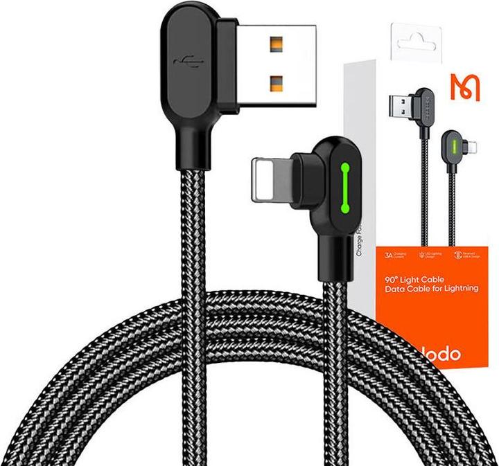 Produktbild Mcdodo USB to Lightning cable, CA-4679, angled, 3m (black) (3 m, 10 W)