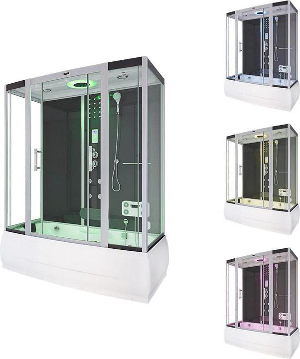 Image du produit Home Deluxe Douche à vapeur avec fonction hydromassage et éclairage LED YARU BLACK - 170x90x220 cm