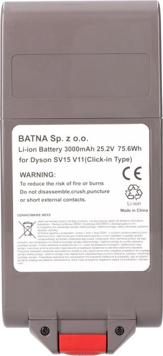 Actual product image Extralink Batterie Akkumulator für Staubsauger Dyson V11 (Click type) 25.2V 3000mAh