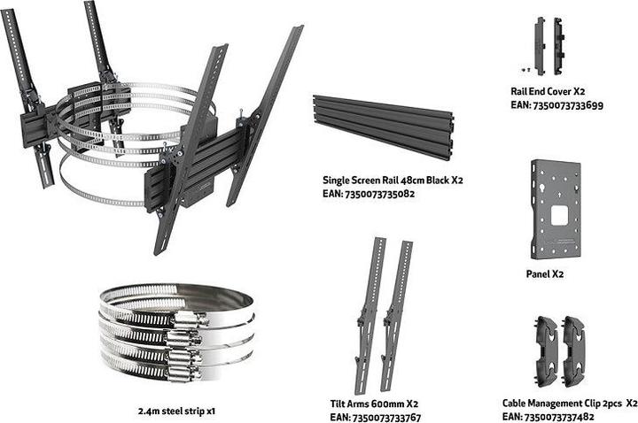 Image du produit Multibrackets Support de colonne Dual HD Pro Series, 32-65