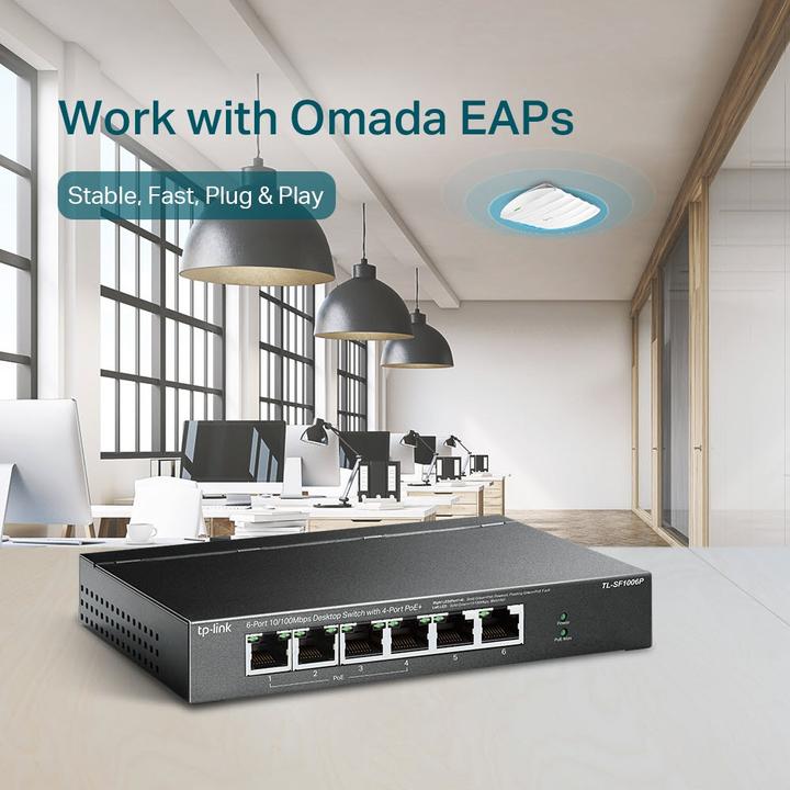 Actual product image TP-Link TL-SF1006P (6 Ports)