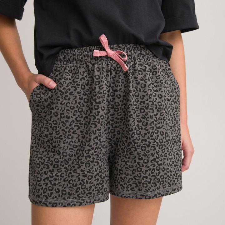 Produktbild La Redoute Collections Kurzpyjama mit Messageprint und Leopardenmuster (140)