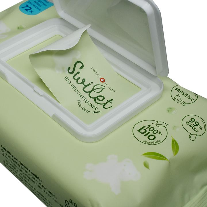 Image du produit Swilet Lingettes humides bio (72 pièce(s))