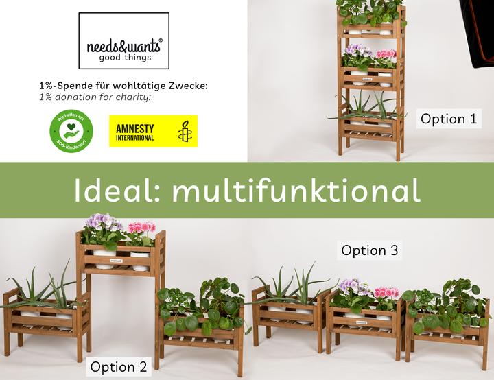 Actual product image Needs&Wants Multi-Pflanzenständer "Placy2" mit 3 Kästen, Fichte (braun)