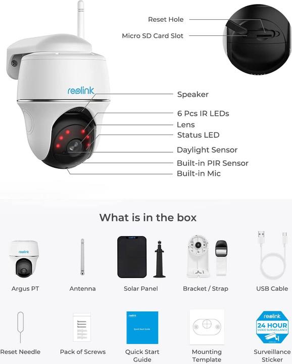 Actual product image Reolink Argus PT + Solarpanel (2560 x 1440 Pixels)