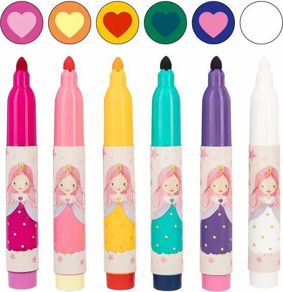 Actual product image Depesche Princess Mimi - Magic Marker - (412120) (Apricot, Yellow, Delicate yellow, Lilac, Green, Blue, Pink, Rose, Red, 6 x)