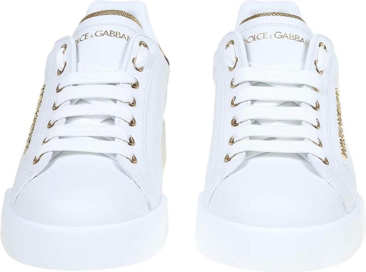 Produktbild Dolce & Gabbana portofino sneakers in white leather with logo pearl (37)