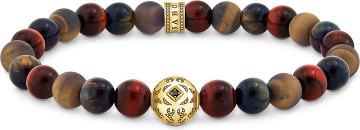 Actual product image Thomas Sabo Gold-plated tiger's eye bead bracelet (16 cm, 925 sterling silver, 750 yellow gold gilding)