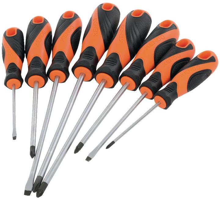 Actual product image Kendo Screwdriver set for slotted, Philips + Pozidriv screws (Port)