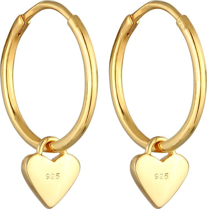Immagine prodotto Elli Orecchini Creoles Hanger Cuori Smalto Argento 925 (Nessuna pietra preziosa, Smalto, Argento 925)