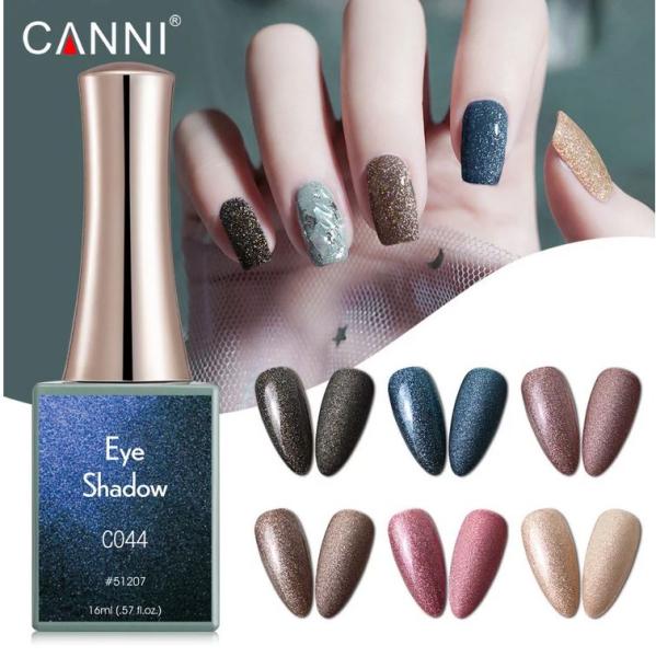 Image du produit Canni Vernis en gel Ombre à paupières C044 UV/LED (Bleu profond pailleté, Vernis à ongles effet gel)