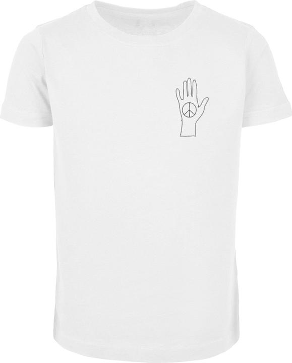 Merchcode Girls Peace - Scribble Hand White Short Sleeve Tee - 174527