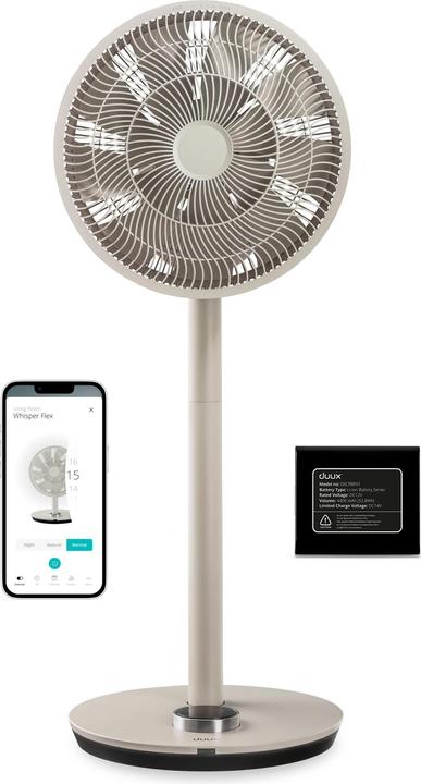 Produktbild Duux Fan with Battery Pack | Whisper Flex Smart | Stand Fan | Greige | Diameter 34 cm | Number of speeds (55 dB)