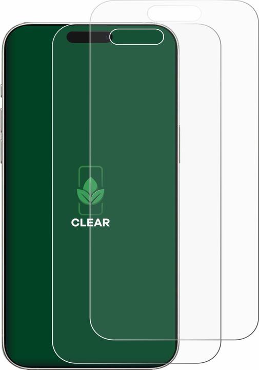 Produktbild ScreenLeaf Schutzfolie nachhaltiger Displayschutz Displayschutzfolie Folie Klar Transparent (2 Stück, Apple iPhone 16)