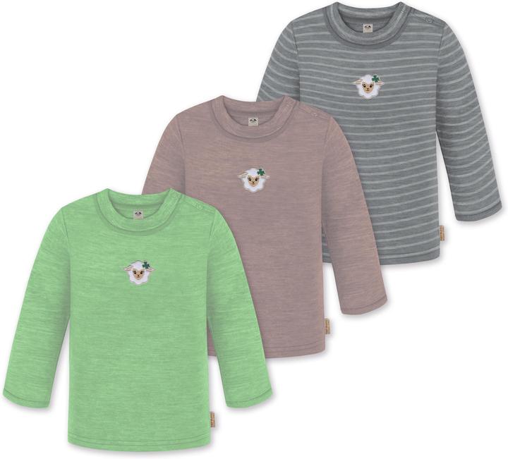 Image du produit Normani Lot de 3 manches longues bébé mérinos "Taupo" - 9475 (110)