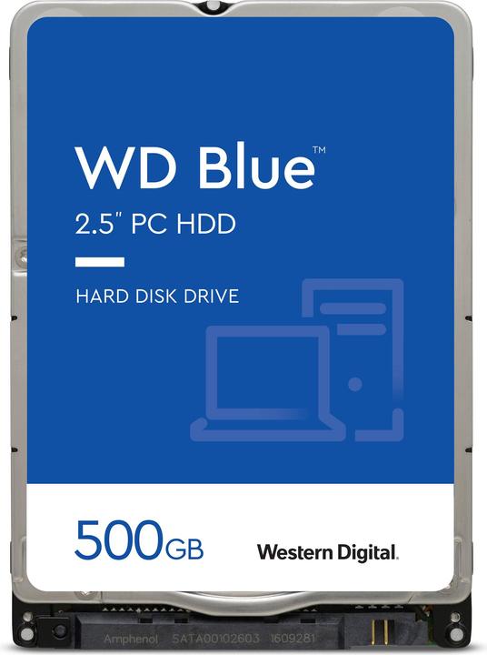 WD Blue Mobile 500GB HDD 5400rpm SATA serial ATA 6Gb/s 128MB cache 6,4cm 2,5" RoHS conforme interno (0.50 TB, 2.5", SMR)